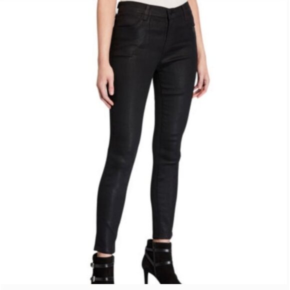 Vince Black Dylan Coated Moto Zip Leg Skinny Pants Jeans 27 - Picture 1 of 9